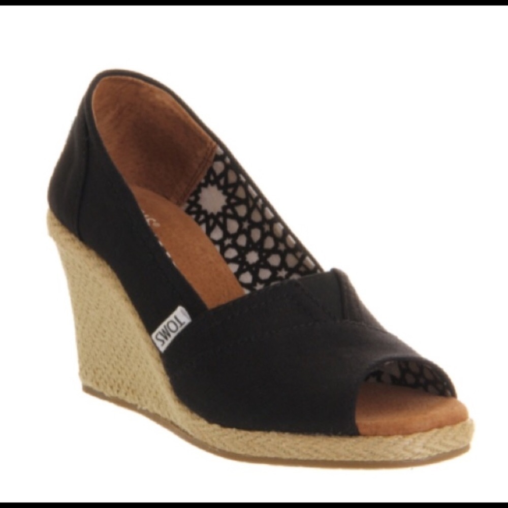 ❤️TOMS‎ Corbel Black Wedge ~ 9